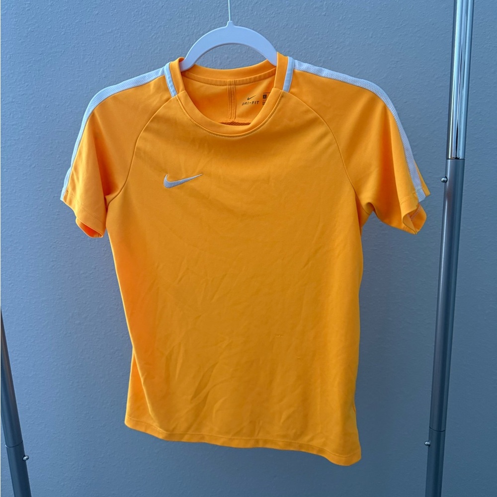 Kids dry academy short sleeve training top- laser orange/white